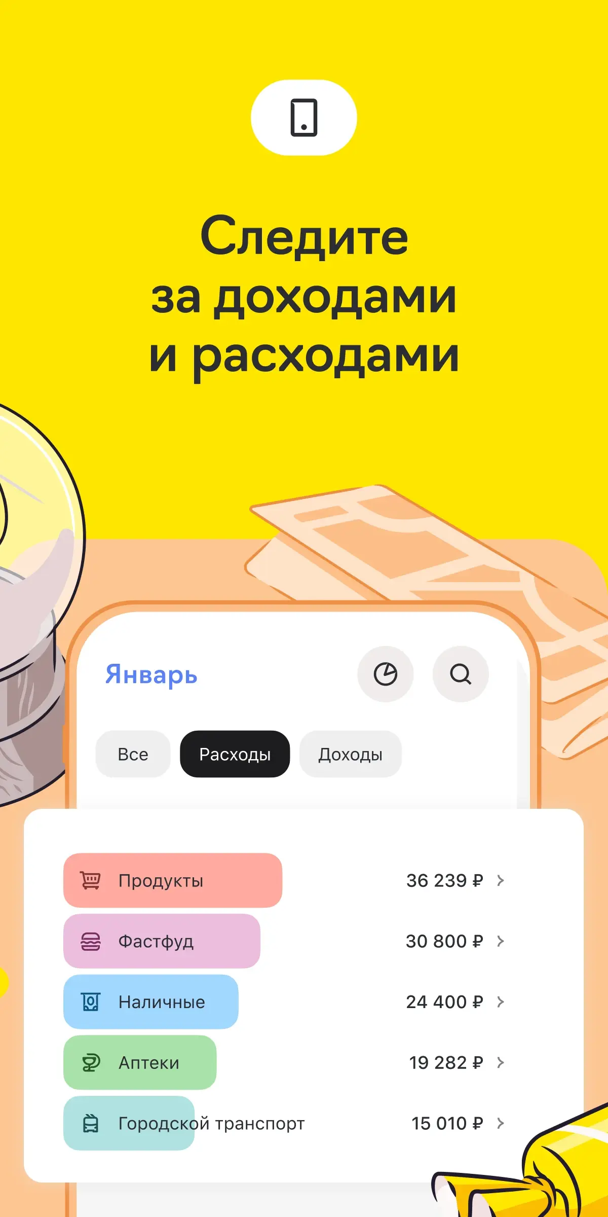 Расходы за месяц по категориям